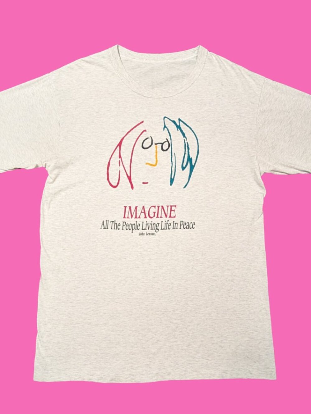 Vintage 1980's John Lennon ''All The People Living Life in Peace'' T-Shirt